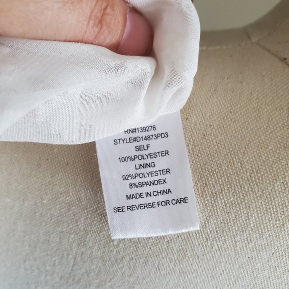 Daniel Rainn Tops Small White Sleeveless Sheer - Picture 10 of 12